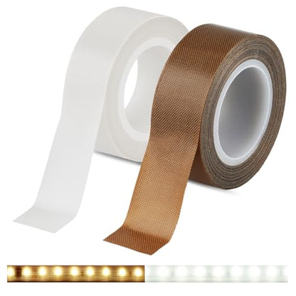 Meking LED Strip Diffuser Tape 2 PCS 0.78 in x 32.8 ft Light Diffuser Tape - color: White&Brown