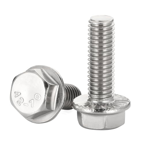 1/4-20 x 5/8" Flange Hex Head Bolts, Stainless Steel 304, Fully Threaded, 25 PCS - color: Silver, size: 1/4-20 x 5/8"