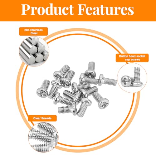 530Pcs 304 Stainless Steel Metric Micro Screws Nuts Assortment, M2x4/5/6/8/10mm Sizes, Phillips Pan Head, Fully Threaded Kit for Arduino, RC Models, Electronics, DIY Projects - size: M2x4/5/6/8/10-530Pcs