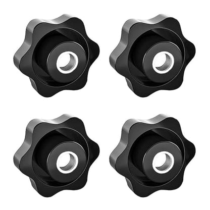 Aifeier ET 4 Pcs 1/4"-20 Inch Knob Black Nylon Screw-On Type Thru - size: 4 pcs 1/4"-20