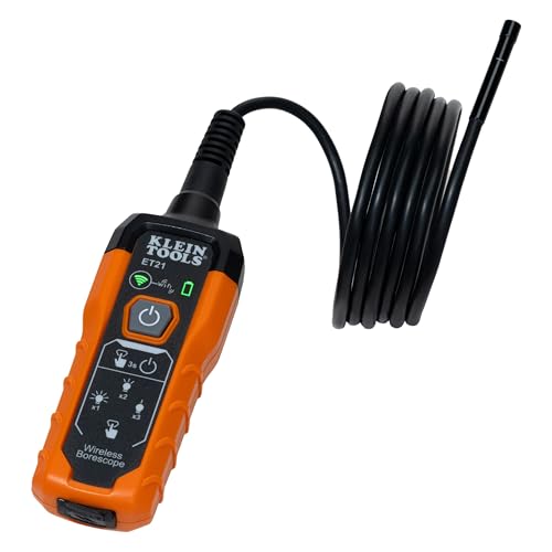 Klein Tools ET21 WiFi Borescope with Light, 5.5 mm 5-Foot Waterproof Snake - size: 5 Ft 0.22 in High Flex Snake