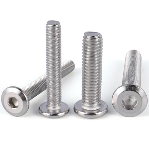 VGBUY M6-1.0 x 8 mm 100Pcs Flat Head Hex Socket Cap Screws Bolts,304 Stainless Steel 18-8,Full Thread,Hex Spanner Included (VG30101) - size: M6 x 8-100pcs
