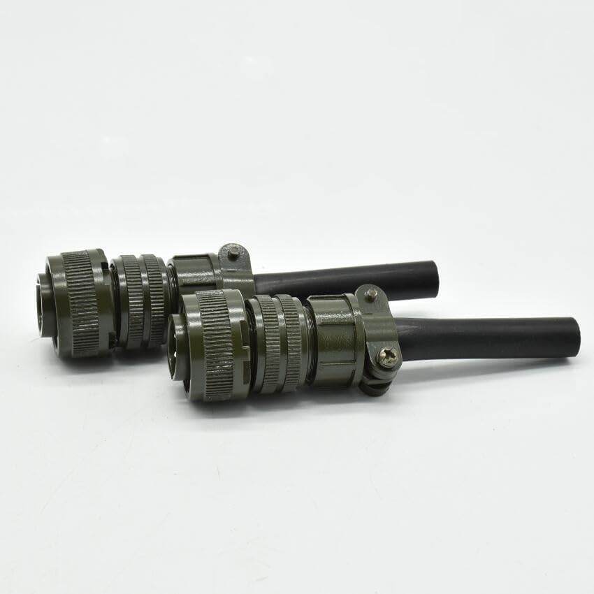 MIL-DTL-5015 Series Industrial Connector, MS3106A14S-6P 6 Pin Circular Male Plug Connectors Waterproof Contacts Solder Termination Threaded Straight Connector Cable, 14S Shell Size