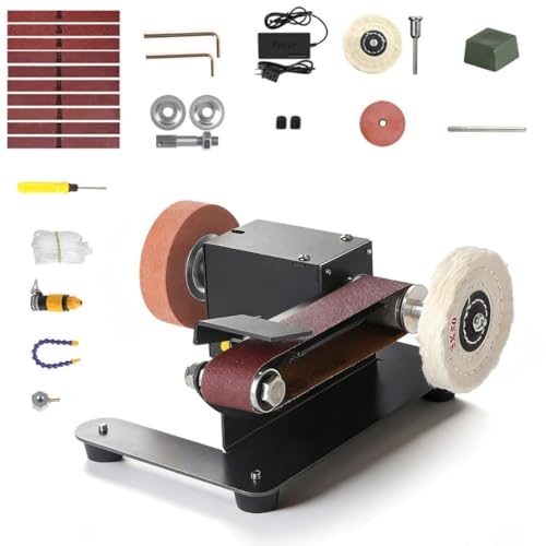 Mini Belt Sander, Electric Small Sander Knife Making Supplies, 7 Adjustable Speed Electric Knife Sharpener, Power Belt Grinder for Woodworking. (Wet/Dry Pro - Advanced Grinding Kit) - style: Wet/Dry Pro - Advanced Grinding Kit
