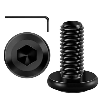 Mywish M6 x 16mm 20Pcs Flat Head Hex Socket Cap Screws Bolts, 304 Stainless Steel Furniture Bolts Full Thread, Black Oxide & Hex Spanner - color: Black-M6, size: 16mm