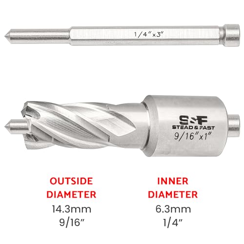 S&F STEAD & FAST Annular Cutter with Pilot Pin, 9/16" x 1", Mag Drill Bit - size: 9/16" x 1"