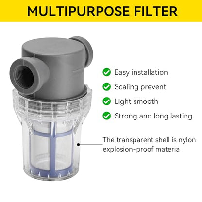 1/2'' Female NPT in-Line Strainer - Garden Hose Filter for High Pressure Washer, Sediment Filter with 100 Mesh Stainless Steel Screen (1/2'' 100 Mesh) - style: 1/2'' 100Mesh