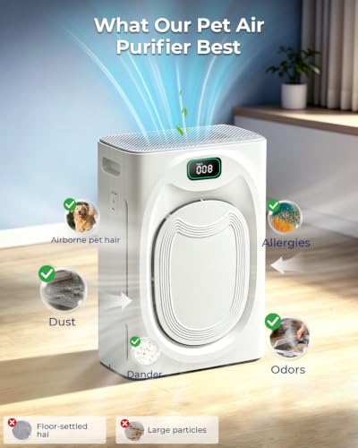 Pet Hair Air Purifier for Large Room Up to 2100 Ft² - size: P295W