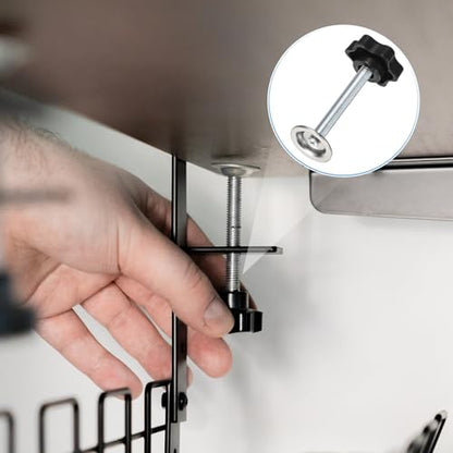 M METERXITY 2-Pack Star Handle Hand Screws, M8x55mm Carbon Steel Thread Star Clamping Knobs with Screws, Pressure Plate and Rubber Pad for Woodworking/Mechanical Equipment [Black] - size: M8 x 55mm