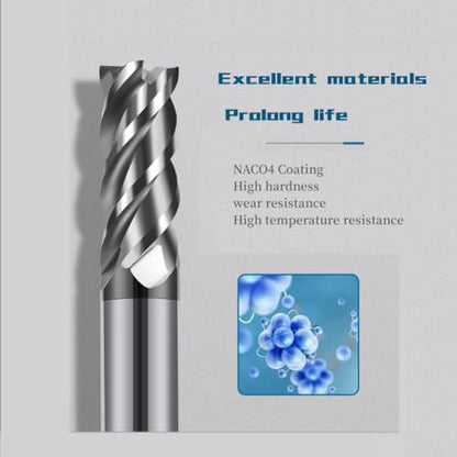 2PCS 3/4'' Carbide Square End Mill Bits Set, Milling Bits Cutter 3/4 Carbide End Mills for Alloy Steels/Hardened Steels, HRC 45 Deg Single End 4 Flute AlTiN Coating (2PCS 3/4in) - size: 2PCS 3/4in