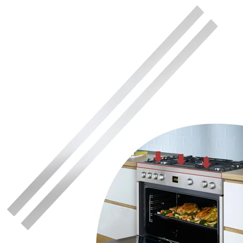 2 Pcs 304 Stainless Steel Strips, Brushed Self Adhesive Strip Metal Trim Strip, Finishing Sheet Metal Strips for Microwave/Oven/Range/Cooktop, 30" Long, 1" Wide Gap Filler for Kitchen Decor - color: Silver, size: 1in