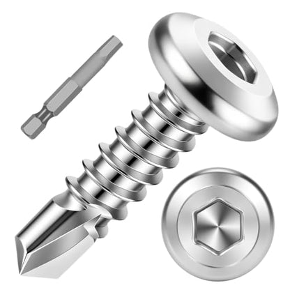 Mellewell #12 x 5/8" Flat Head Socket Cap Screws, Silver, 100 PCS - color: Silver, size: #12 x 5/8"
