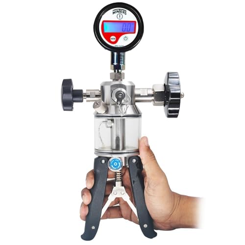 High Pressure Hydralic Hand Pump Calibrator for Field Calibration,Calibration Labs (Range: 0 to 10152 PSI) with Pressure Gauge Model: AI-DP1-2300 - size: Pressure Gauge