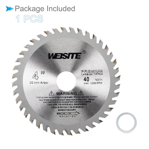 Circular Saw Blade, 4" Outer Dia 40 Teeth 5/8" Arbor, Wood Tungsten Carbide Tipped Slitting Saw (Applications: For Wood Cutting) - size: 105mm x 40T