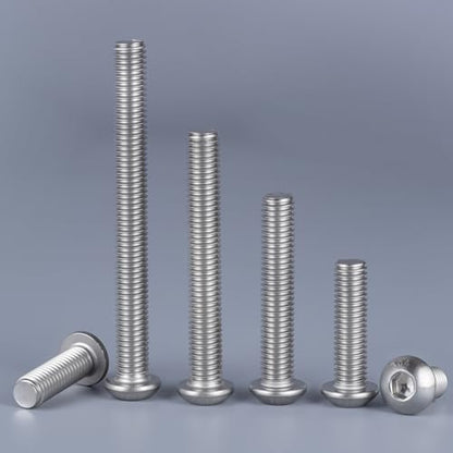 520PCS M4 Bolt Assortment Kit, Hex Socket Button Head Screws Nuts Bolts Washer Assortment Kit 304 Stainless Steel M4 x 6/8/10/12/16/20/25mm - size: M4 520PCS Button SS