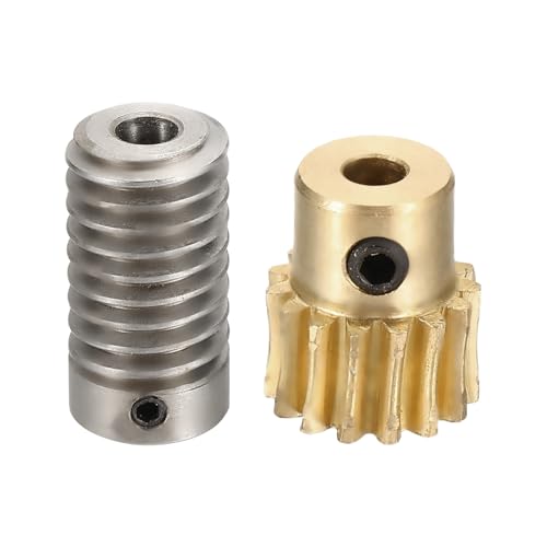 uxcell Worm Gear Set 15T 1:15 Reduction Rate1045 Steel Rod 6mm Bore - size: Gear-4mm, Rod-6mm Bore, style: 0.8M-15T