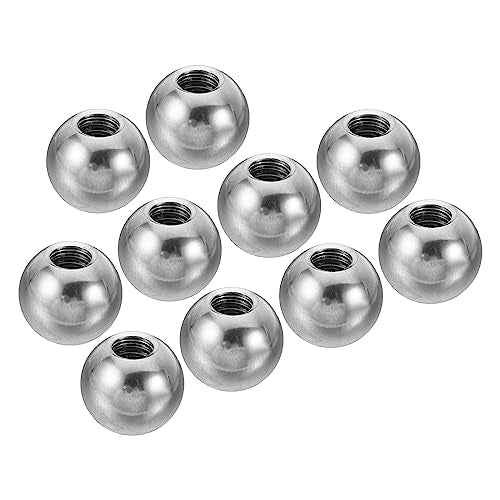 PATIKIL M6x14mm Ball Nuts Knob, 10 Pack Female Thread 304 Stainless Steel Round Blind Hole Screw Cap Cover for Lighting Machinery DIY Decoration, Silver - size: M6x14mm