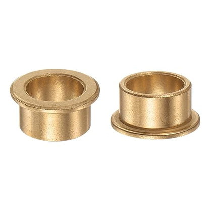 HARFINGTON 2pcs Flange Bearing Sleeve 16mmBore,20mmOD,12mm L,Bronze Bushing - size: 16mm x 20mm x 12mm