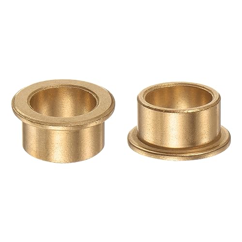 HARFINGTON 2pcs Flange Bearing Sleeve 16mmBore,20mmOD,12mm L,Bronze Bushing - size: 16mm x 20mm x 12mm
