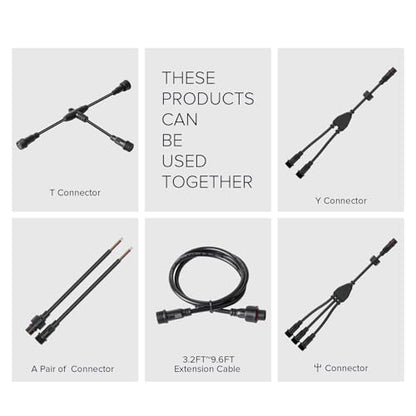 BTF-LIGHTING 3 Pin Electrical Connector 18AWG IP65 Male Female Connector 7.87in/20cm Extension Cable for Car,Truck,Boat,Indoor/Outdoor LED Strip Lights/String 22mm Nut Big Size 5 Pairs - size: 3 PIN Big Size