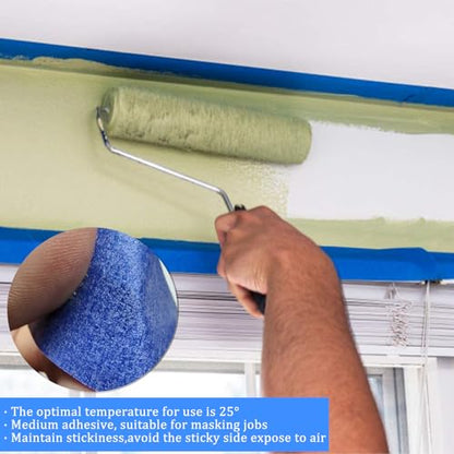 Masking Tape, 9Rolls Blue Painters Tape for Painting(60Yd x 0.94 Inch Wide) - size: 9rolls, 0.94in x 60.1yds, Blue