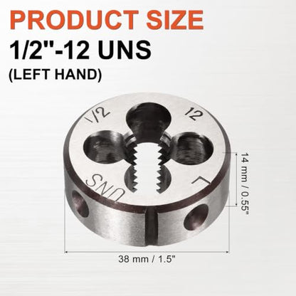 1/2"-12 UNS Round Threading Die Left Hand Alloy Steel - size: 1/2"-12 UNS