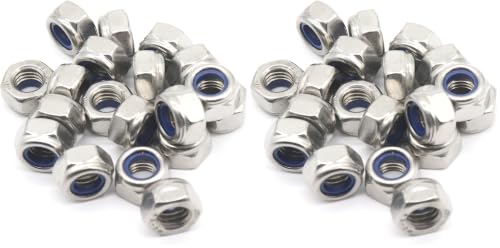 20Pcs M8 x 1.25mm Lock Nuts, 304 Stainless Steel Self-Lock Nylon Inserted 8mm Locking Nuts for Automative, Bike, Machine (Pack of 2) - size: Metric 8mm (Pack of 2)
