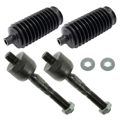 TRQ Front Steering Kit Steering Rack & Pinion Bellow Tie Rod - style: PSA27281