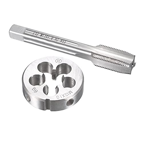 uxcell M13 x 1mm Metric Tap and Die Set, Machine Thread Screw Tap with Round Threading Die, Tap & Die Kit for Nut Screw Bolt Thread Repair - size: M13 x 1mm