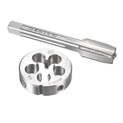 uxcell M13 x 1mm Metric Tap and Die Set, Machine Thread Screw Tap with Round Threading Die, Tap & Die Kit for Nut Screw Bolt Thread Repair - size: M13 x 1mm