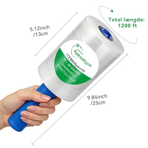 Plastic Shrink Wrap Roll for Moving, 5" x 1200' -12 Rolls - size: 5 inch 1200ft