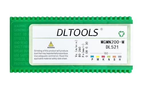 DLTOOLS Industrial MGMN200 PVD Coated(Black&Grey) CNC Grooving Carbide Inserts Cutting Tools for Steel,10pcs - size: DL-MGMN200, style: PVD Coated(black&grey)