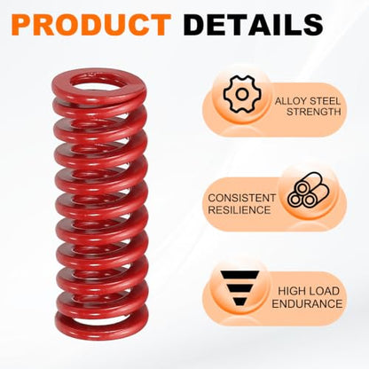 HARFINGTON 2pcs Die Spring 3/8" OD x 1" Free Length SMH1004, Red - size: 3/8" OD x 1" Free Length