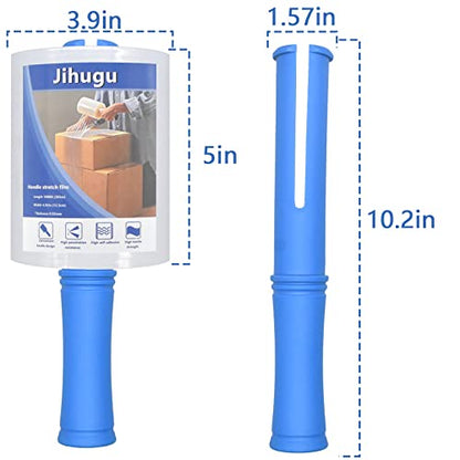2 Pack Stretch Wrap Film with Winding Handle, 80 Gauge Shrink Wrap roll, 5" x 1000' Stretch Wrap Roll, Plastic Wrap for Moving, Packing Wrap Industrial Strength, Clear Plastic Pallet Shrink.