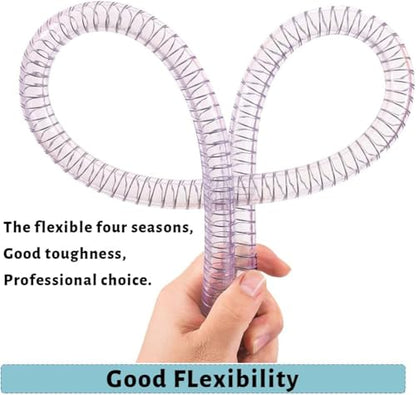DAVCO 1/2" ID 50 ft Reinforced Vinyl Tubing Clear PVC Suction Vacuum Hose - size: 1/2"ID, style: 50 Feet