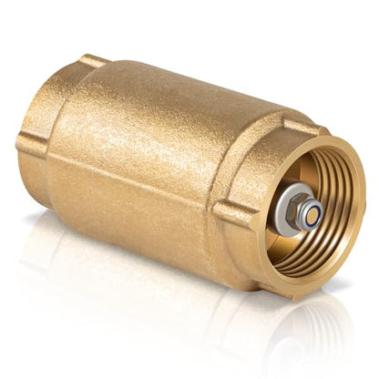 1" No-Lead Brass Check Valve For Well Pump with Backflow Preventer, 1" FNPT - size: 1.73 x 3.07 x 1.73 inches