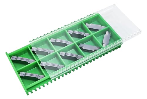 DLTOOLS Industrial MGMN400 PVD Coated(Black&Grey) CNC Grooving Carbide Inserts Cutting Tools for Steel,10pcs - size: DL-MGMN400, style: PVD Coated(black&grey)