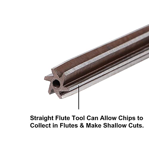 uxcell 3/8" Hand Reamer H8 Accuracy Alloy Tool Steel 6 Flutes Straight Shank Milling Cutter Tool - size: 3/8"
