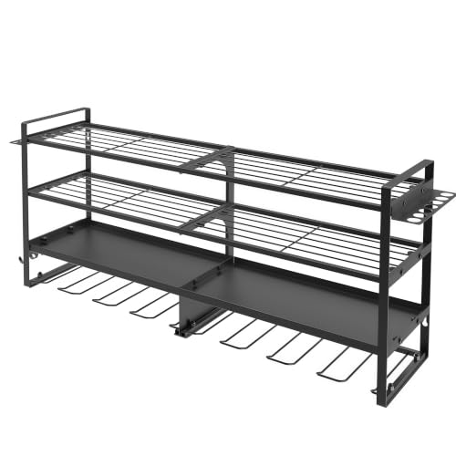 4-Tier Wall-Mounted Tool Organizer, Black