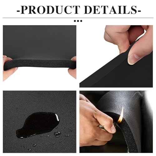 Adhesive Foam Padding Roll Closed Cell Sponge Neoprene Insulation Board Foam Sheet Pad with Sticky Back for Anti Vibration, Anti-Slip, DIY Crafts, Gaskets, Cosplay, Costume (Black, 12x59x1/4 Inches) - color: Black, size: 12x59x1/4 inch