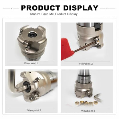 R8 Shank 63mm EMR Round Dowel Face Mill Set - size: 63MM