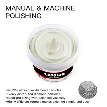 Diamond Paste Lapping Compound, 1,000 Grit, 50 G/1.76 Oz, Scratch Removal - size: 1,000Grit, style: 1.78 oz (50g)