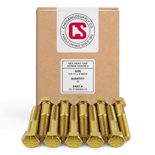 Chenango Supply 5/8-11 x 3 Grade 8 Hex Head Cap Screws - size: 5/8-11 x 3" Hex Bolt