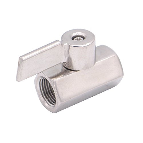 DERNORD Stainless Steel Mini Ball Valve NPT Thread Female (3/8" Female&Female) - size: 3/8 Inch, style: Pack of 1