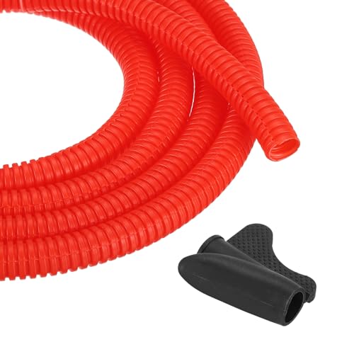 MECCANIXITY 3/8" 20ft Split Wire Loom Tubing w/Installation Tool Red - color: Red, size: 3/8 Inch 20ft