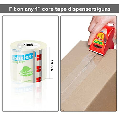 Packing Tape with Dispenser, Noiseless Packaging Tape for Shipping Moving