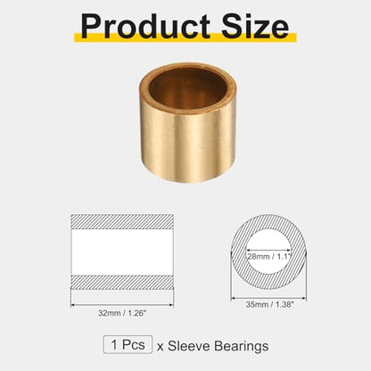 uxcell Sleeve Bearings, 28mm Bore x 35mm OD x 32mm Length - size: 28x35x32mm