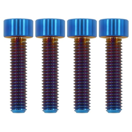 M6x25 Titanium Bolts Hex Socket Cap Screw, Burnt Blue, 4PC - color: Burnt Blue, size: M6X25