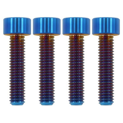 M6x25 Titanium Bolts Hex Socket Cap Screw, Burnt Blue, 4PC - color: Burnt Blue, size: M6X25