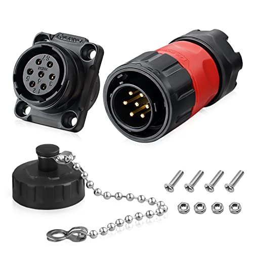 7 Pin Waterproof M20 Plastic Aviation Connector 10A 500V - style: 7PIN